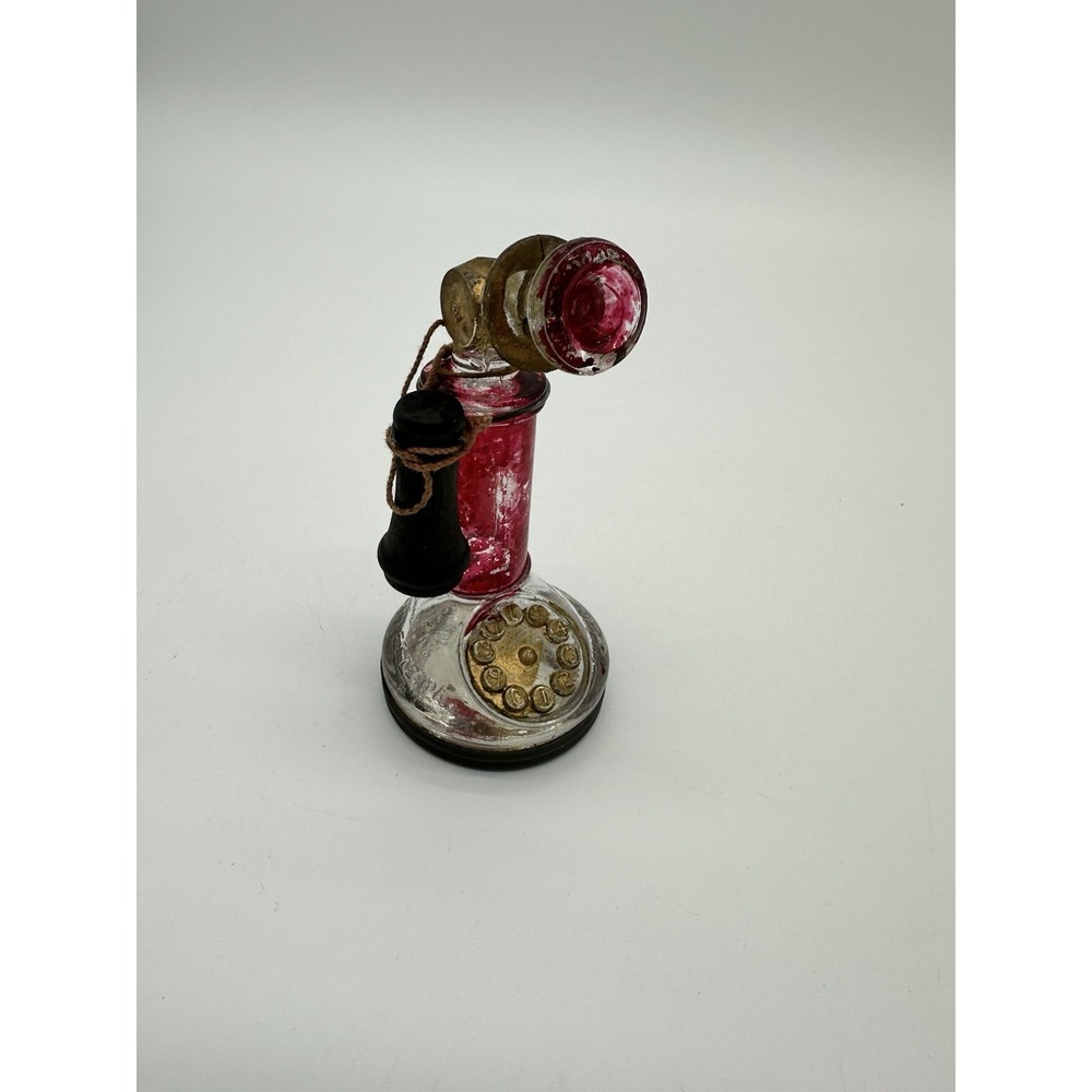 Victory Candy Container Glass Candlestick Rotary Telephone Vintage